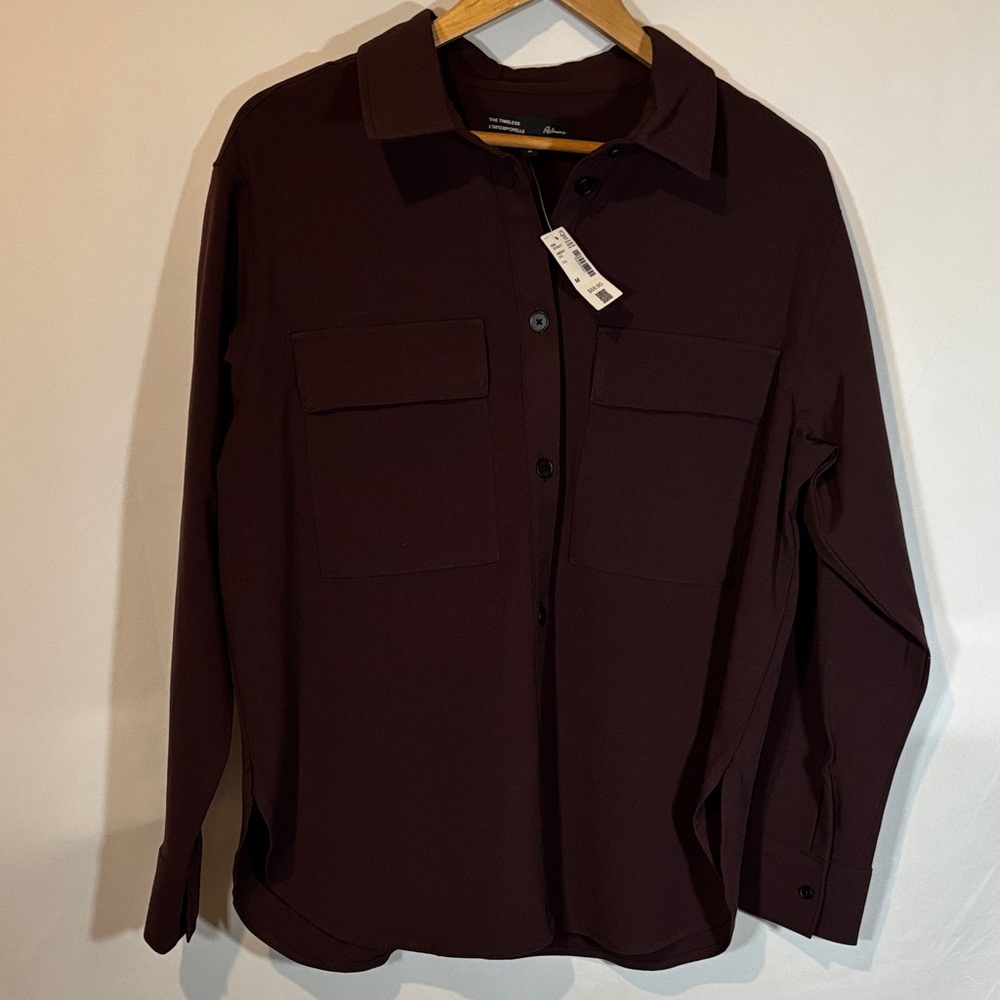 Reitmans the timeless Deep Plum oversize Button-Front Shirt